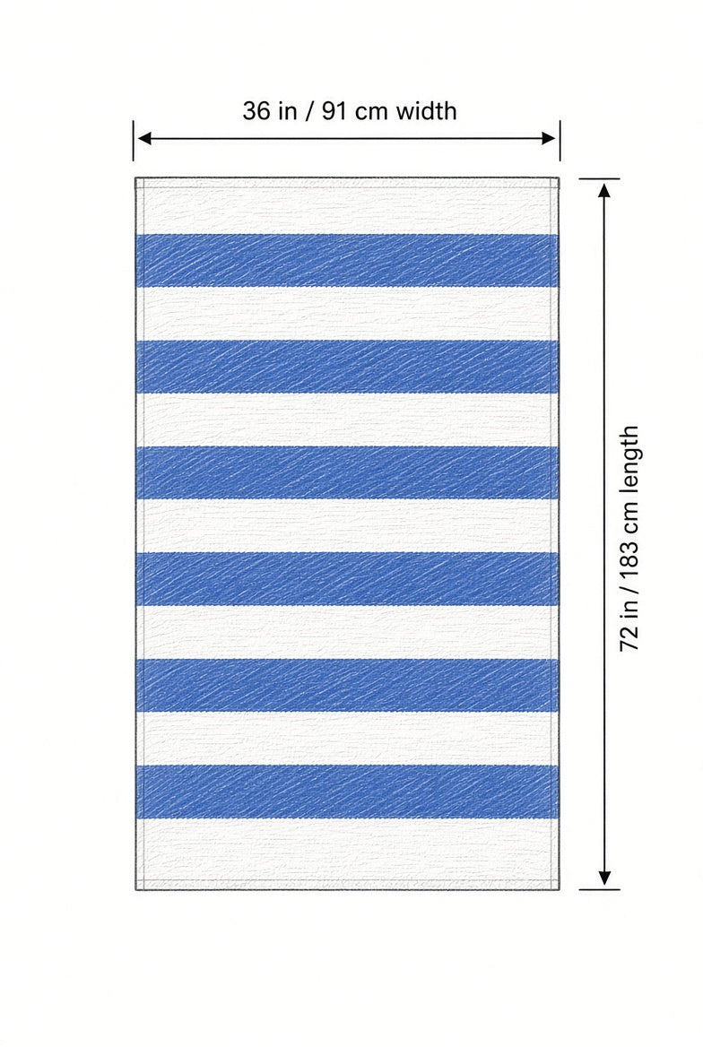 Size diagram: Cabana Stripe Pool Towel measures 36 by 72 inches (91 by 183 cm)