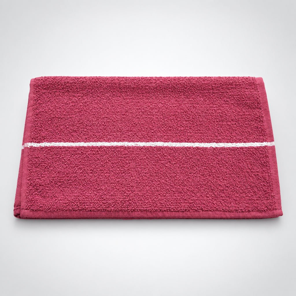 Burgundy Loop Terry Kitchen Towel folded, top view