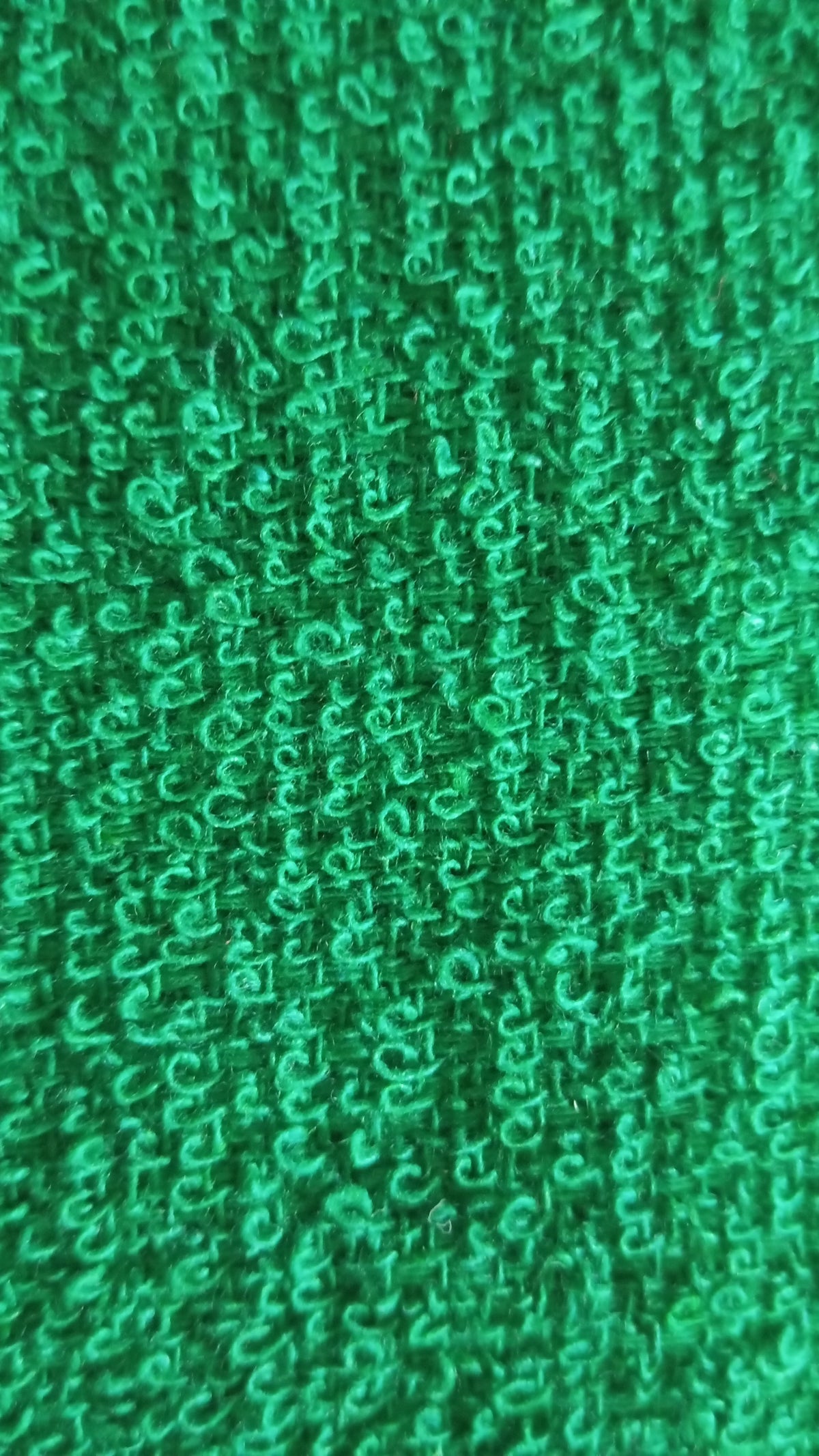 Macro close-up of the Garden Green curly loop pile